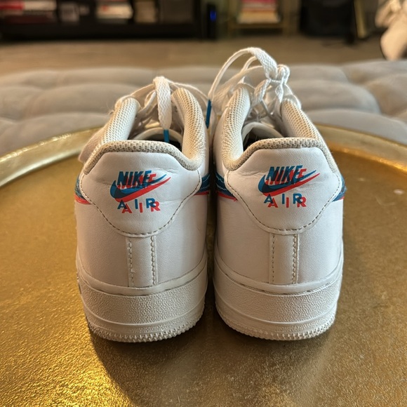 Nike Air Force 1 I Low LV8 KSA GS 3D Glasses White Blue Hero Crimson kids size 6 - Picture 2 of 7